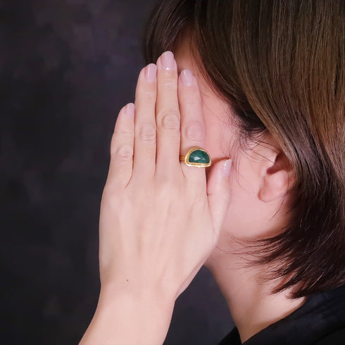 リング 指輪 天然石 ハーフムーン アンリファインド ANTICO ARN068