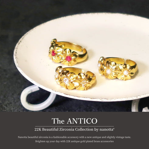 リング 指輪 パール ラウンド 花 ビューティフルジルコニア ANTICO ARN070