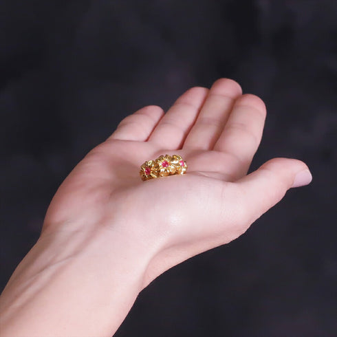 リング 指輪 パール ラウンド 花 ビューティフルジルコニア ANTICO ARN070