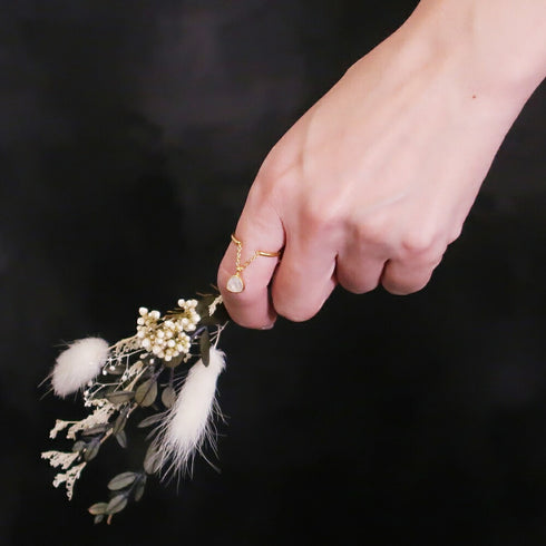 リング 指輪 天然石 トリリアント チェーン 三角 アンリファインド ANTICO ARN074