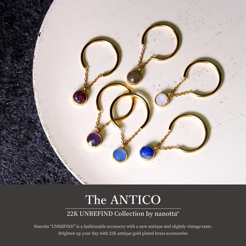 リング 指輪 天然石 ラウンド チェーン アンリファインド ANTICO ARN075