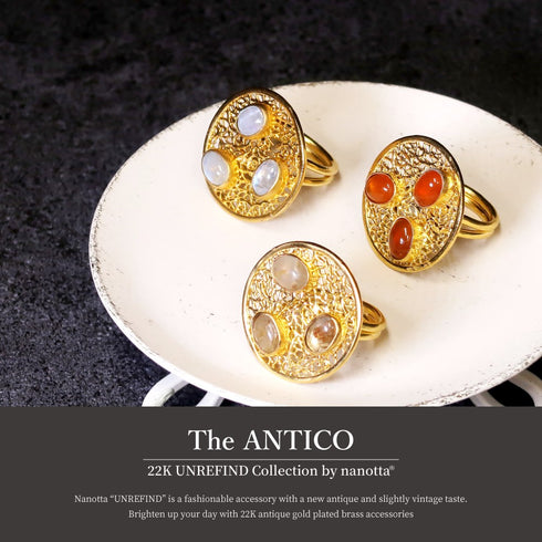 リング 指輪 天然石 ラウンド オーバル レース 透かし アンリファインド ANTICO ARN077