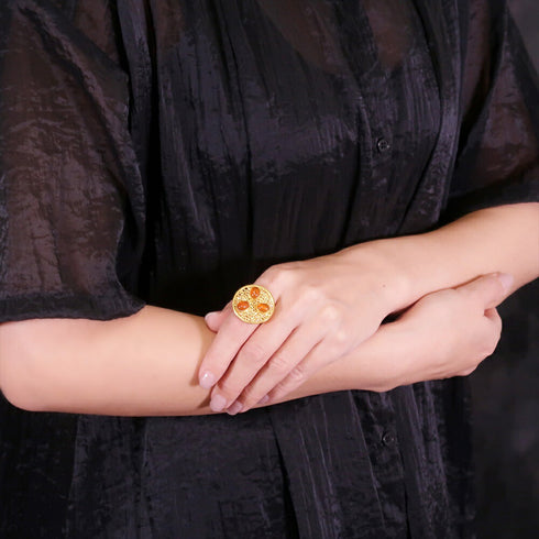 リング 指輪 天然石 ラウンド オーバル レース 透かし アンリファインド ANTICO ARN077