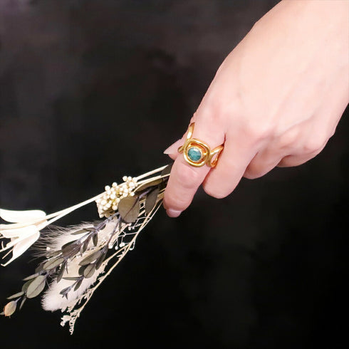 リング 指輪 天然石 ラウンド サークル アンリファインド ANTICO ARN081