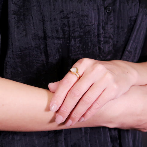 リング 指輪 天然石 トリリアント 三角 レイヤード アンリファインド ANTICO ARN085