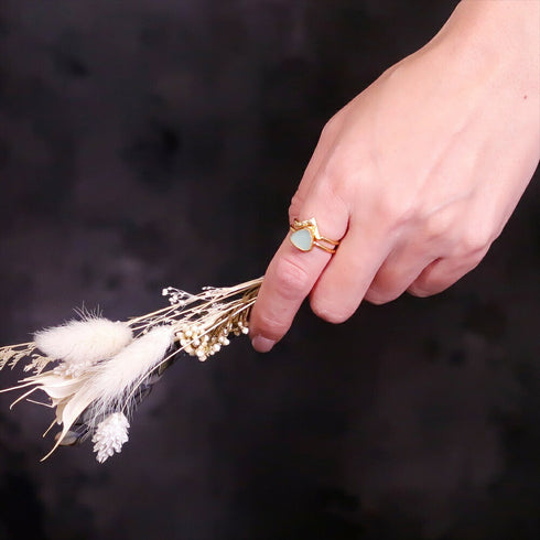 リング 指輪 天然石 トリリアント 三角 レイヤード アンリファインド ANTICO ARN085