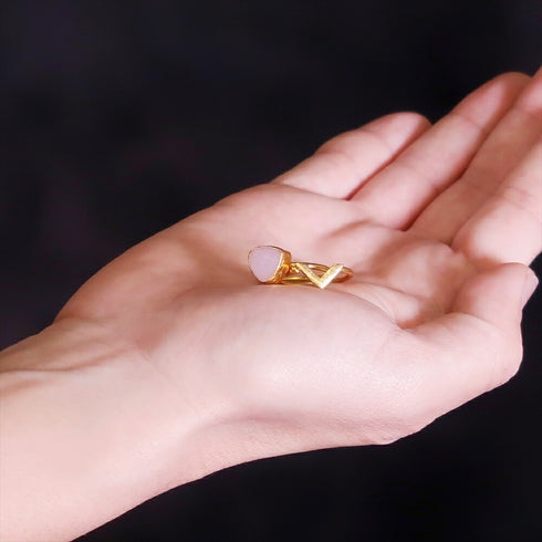 リング 指輪 天然石 トリリアント 三角 レイヤード アンリファインド ANTICO ARN085