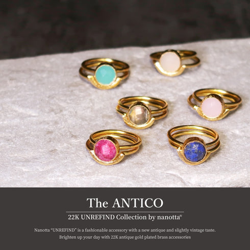 リング 指輪 天然石 ラウンド レイヤード アンリファインド ANTICO ARN086