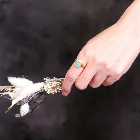 リング 指輪 天然石 ラウンド レイヤード アンリファインド ANTICO ARN086