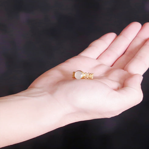 リング 指輪 天然石 ラウンド レース 透かし アンリファインド ANTICO ARN090