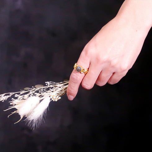 リング 指輪 天然石 ラウンド チェーン アンリファインド ANTICO ARN091