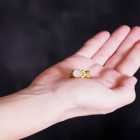 リング 指輪 天然石 ラウンド チェーン アンリファインド ANTICO ARN091