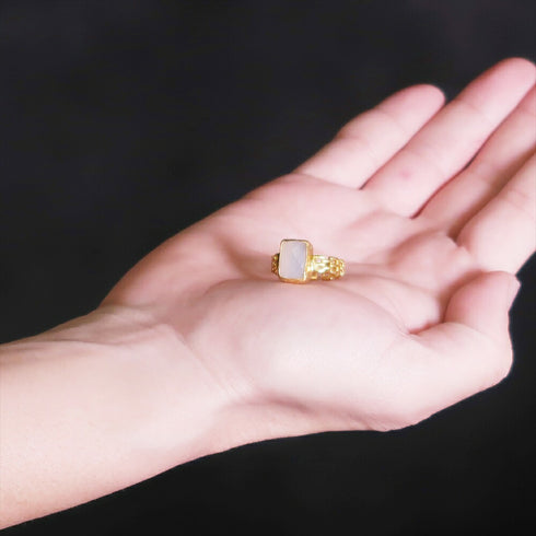 リング 指輪 天然石 レクタングル アンリファインド ANTICO ARN092