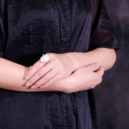 リング 指輪 天然石 パール アンリファインド ANTICO ARN093