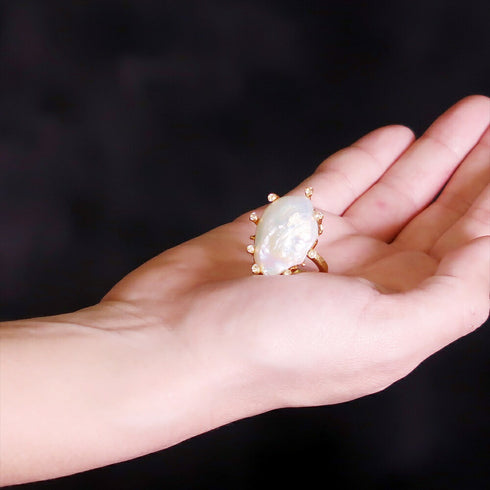 リング 指輪 天然石 パール アンリファインド ANTICO ARN093