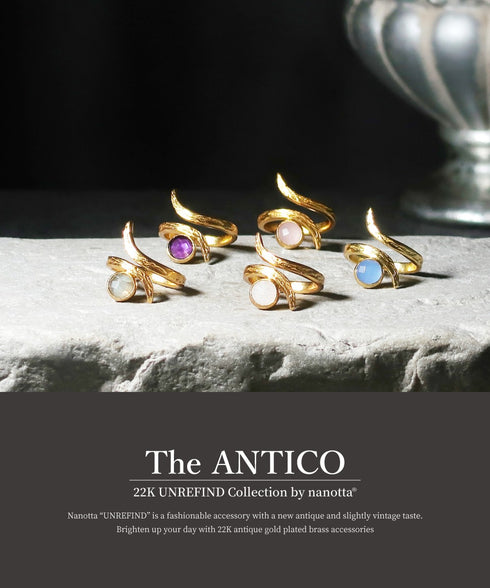 リング 指輪 天然石 ラウンド フォークリング アンリファインド ANTICO ARN096