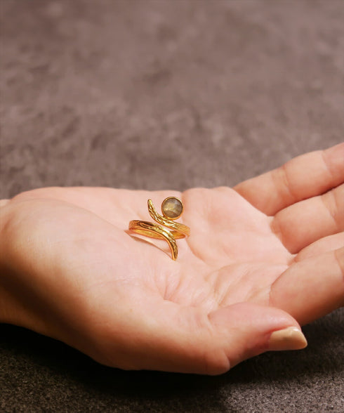 リング 指輪 天然石 ラウンド フォークリング アンリファインド ANTICO ARN096