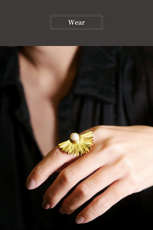 リング 指輪 天然石 パール ラウンド 花 ANTICO ARN102