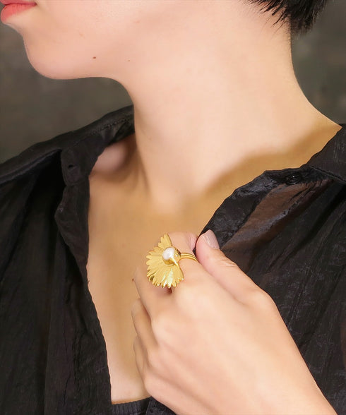 リング 指輪 天然石 パール ラウンド 花 ANTICO ARN102