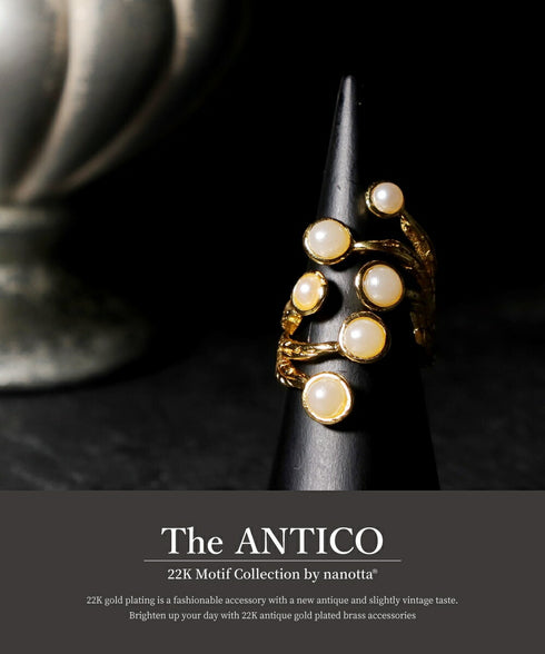 リング 指輪 パール ラウンド フォークリング 花 ANTICO ARN109