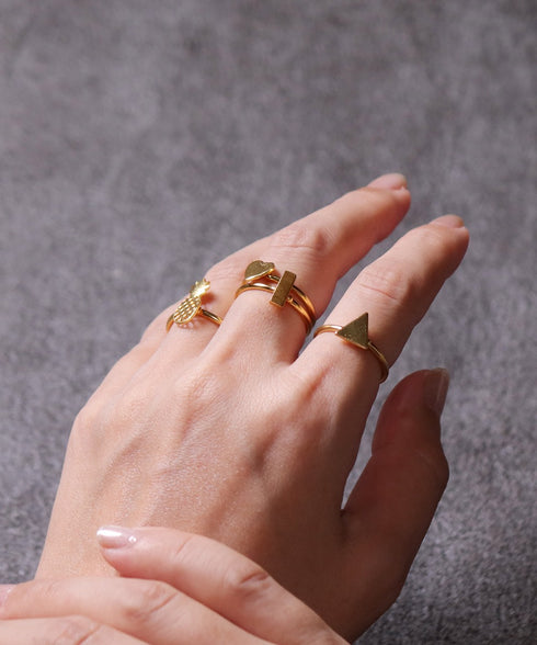 リング 指輪 レクタングル トリリアント 三角 ANTICO ARN110