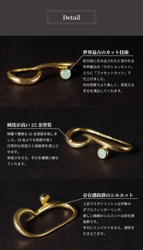 リング 指輪 天然石 ラウンド レイヤード アンリファインド ANTICO ARN114