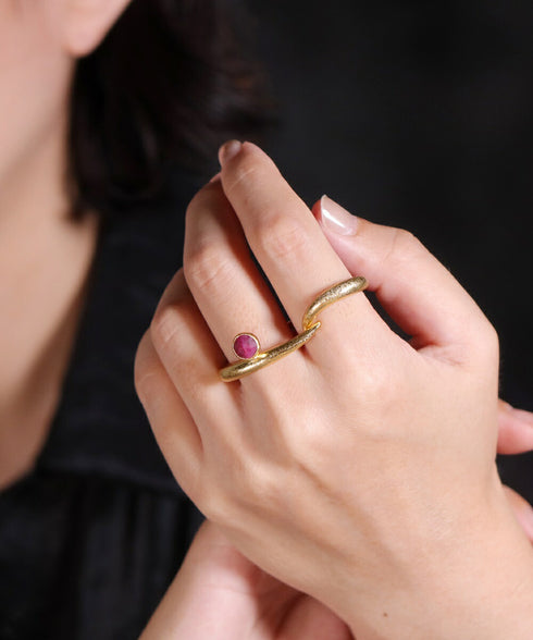 リング 指輪 天然石 ラウンド レイヤード アンリファインド ANTICO ARN114