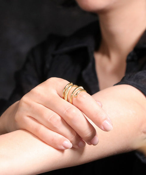 リング 指輪 レイヤード スパイラル コイル ANTICO ARN116