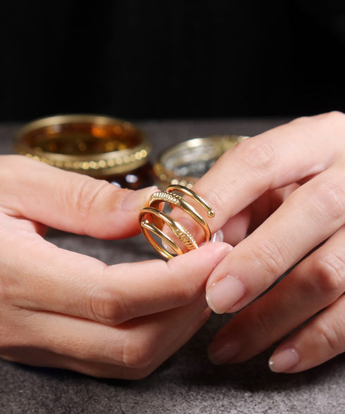 リング 指輪 レイヤード スパイラル コイル ANTICO ARN116