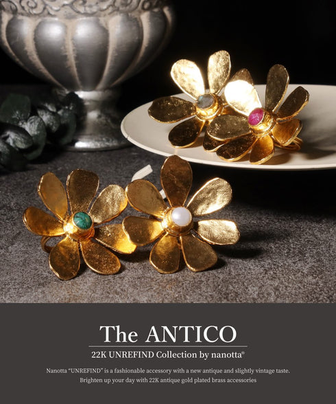 リング 指輪 天然石 ラウンド 花 アンリファインド ANTICO ARN124