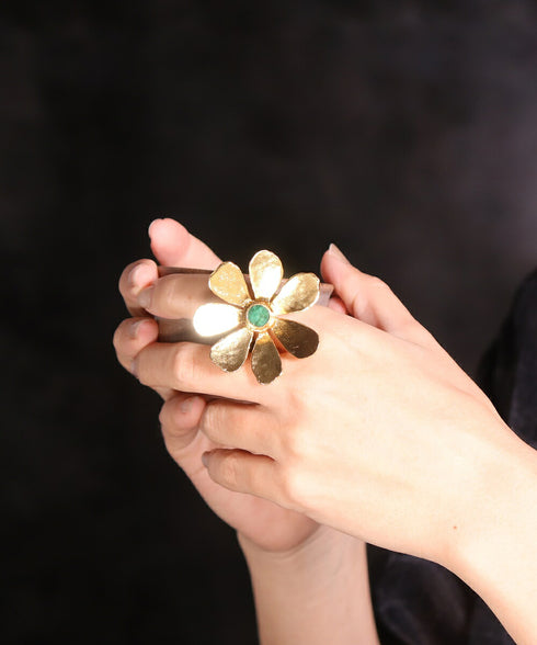 リング 指輪 天然石 ラウンド 花 アンリファインド ANTICO ARN124
