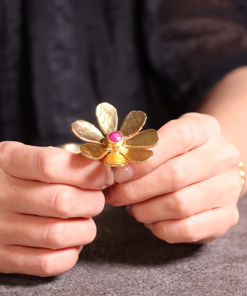 リング 指輪 天然石 ラウンド 花 アンリファインド ANTICO ARN124