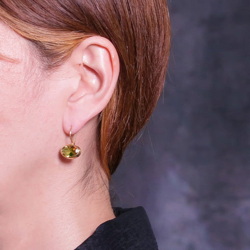 ピアス 天然石 オーバル フック うるうるクォーツ ANTICO ASE003