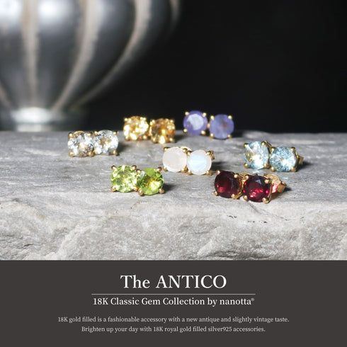 ピアス 天然石 ラウンド ANTICO ASE004