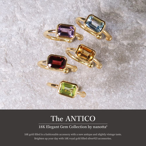 イヤーカフ 天然石 レクタングル オクタゴンカット ANTICO ASE006