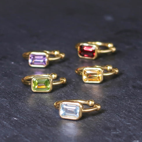 イヤーカフ 天然石 レクタングル オクタゴンカット ANTICO ASE006