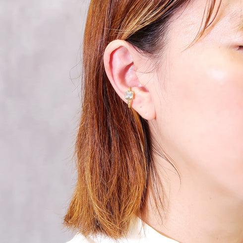 イヤーカフ 天然石 スクエア オクタゴンカット ツイスト ANTICO ASE007