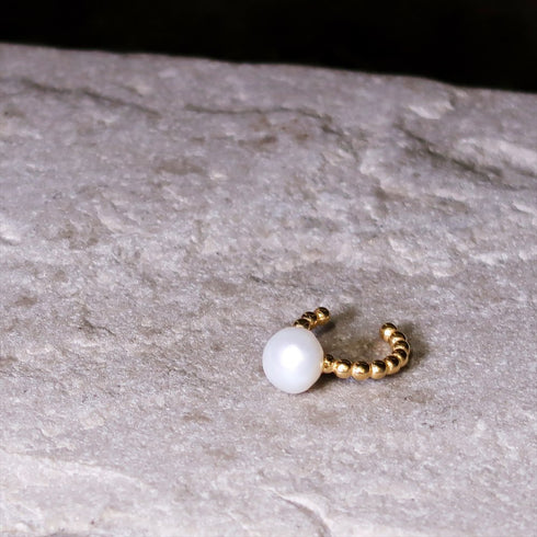 イヤーカフ 天然石 パール ラウンド ANTICO ASE011
