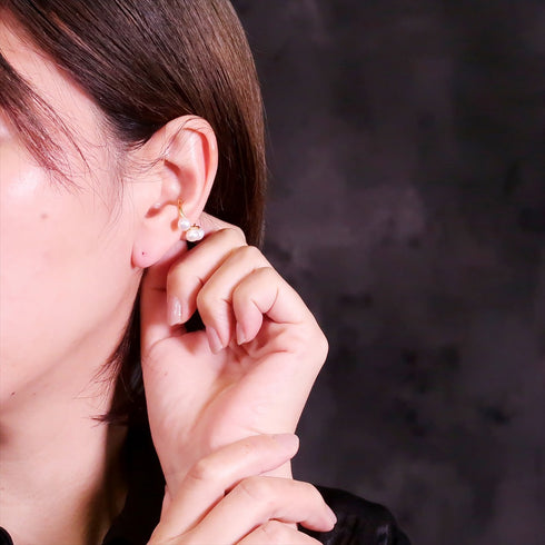 イヤーカフ 天然石 パール ラウンド ANTICO ASE012