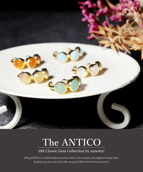 イヤーカフ 天然石 ラウンド ANTICO ASE014