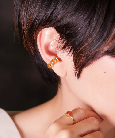 イヤーカフ 天然石 ラウンド ANTICO ASE014