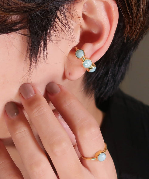 イヤーカフ 天然石 ラウンド ANTICO ASE014