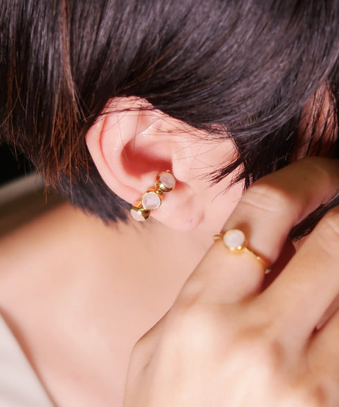 イヤーカフ 天然石 ラウンド ANTICO ASE014