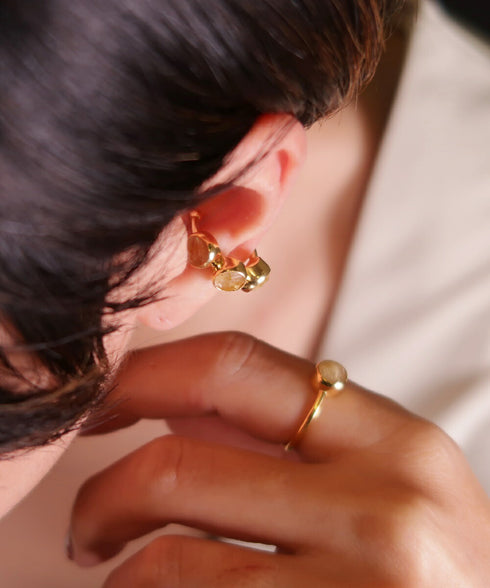 イヤーカフ 天然石 ラウンド ANTICO ASE014