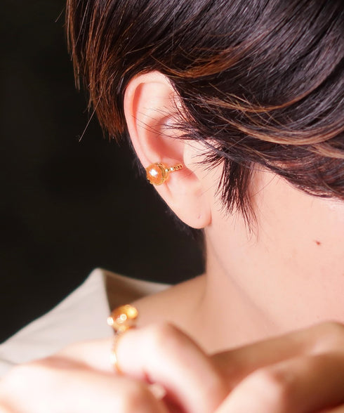 イヤーカフ 天然石 オーバル エッグ ANTICO ASE015