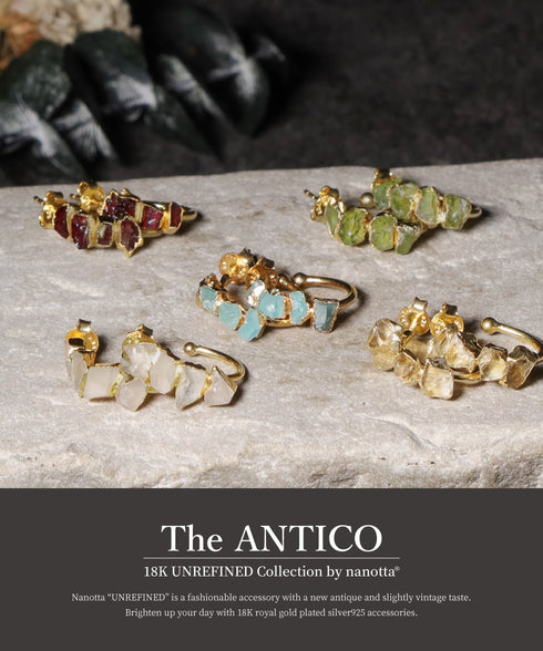 ピアス 天然石 フープ アンリファインド ANTICO ASE018