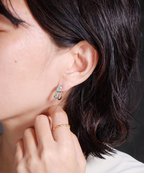 ピアス 天然石 フープ アンリファインド ANTICO ASE018