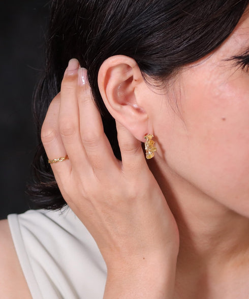 ピアス 天然石 フープ アンリファインド ANTICO ASE018