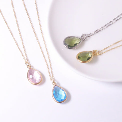 ネックレス 天然石 ティアドロップ チェーン うるうるクォーツ ANTICO ASN002