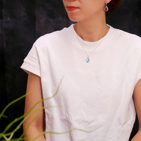 ネックレス 天然石 ティアドロップ チェーン うるうるクォーツ ANTICO ASN002